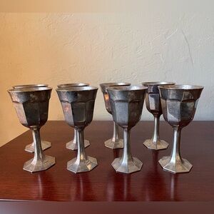 Elegant Silver Goblet Set of 8 from Italy